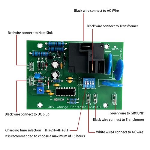 Trucktok 36 Volt Power Control Input Board Golf Cart Charger Board Replacement for Chargers 28667G01 28566G01 28566-G01 28566-G03 28126-G01 28667-G01 28126GO3