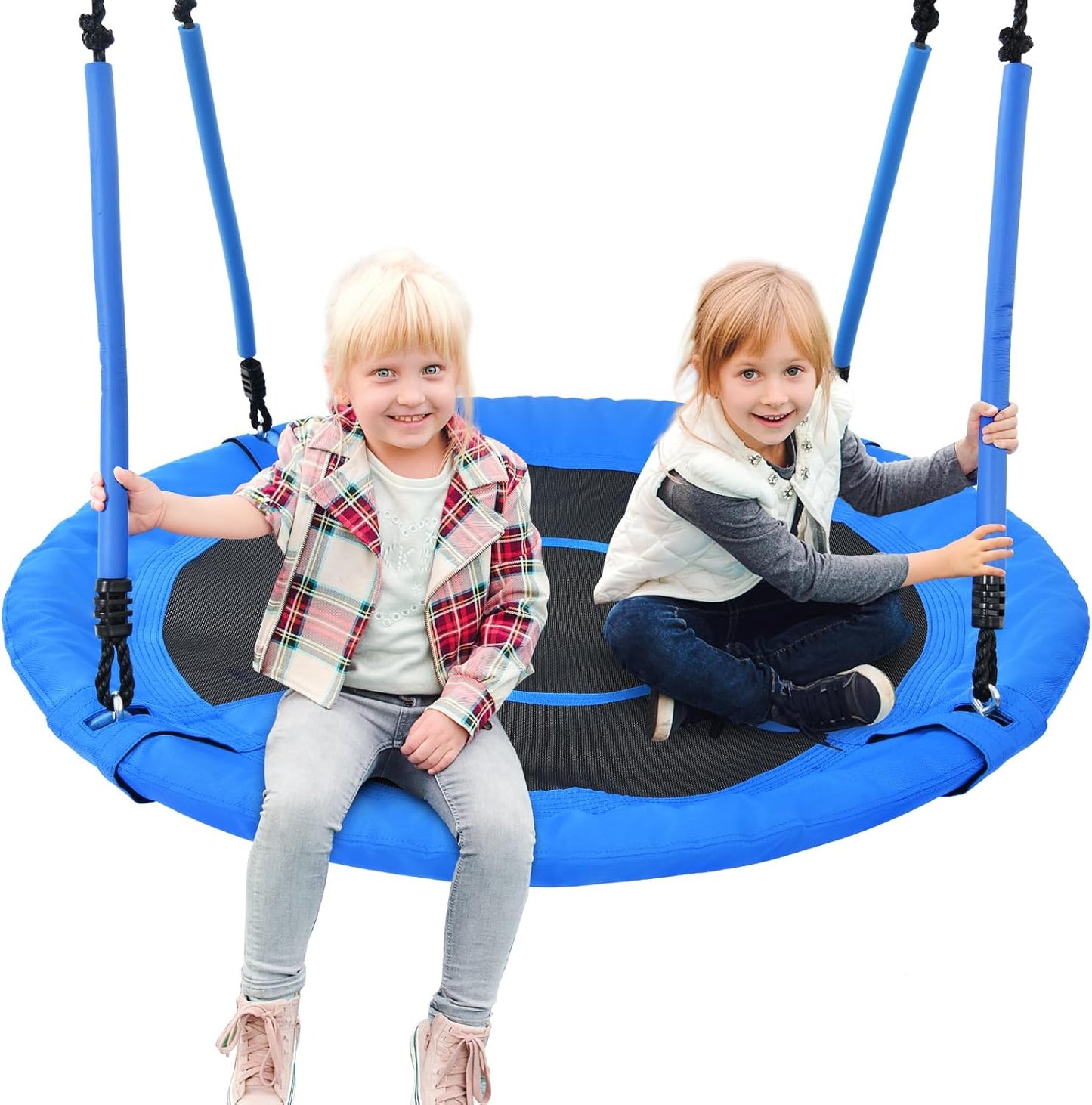 Trekassy 40" Round Tree Swing - 700lbs Capacity with Handles | Waterproof 900D Oxford Fabric, Blue