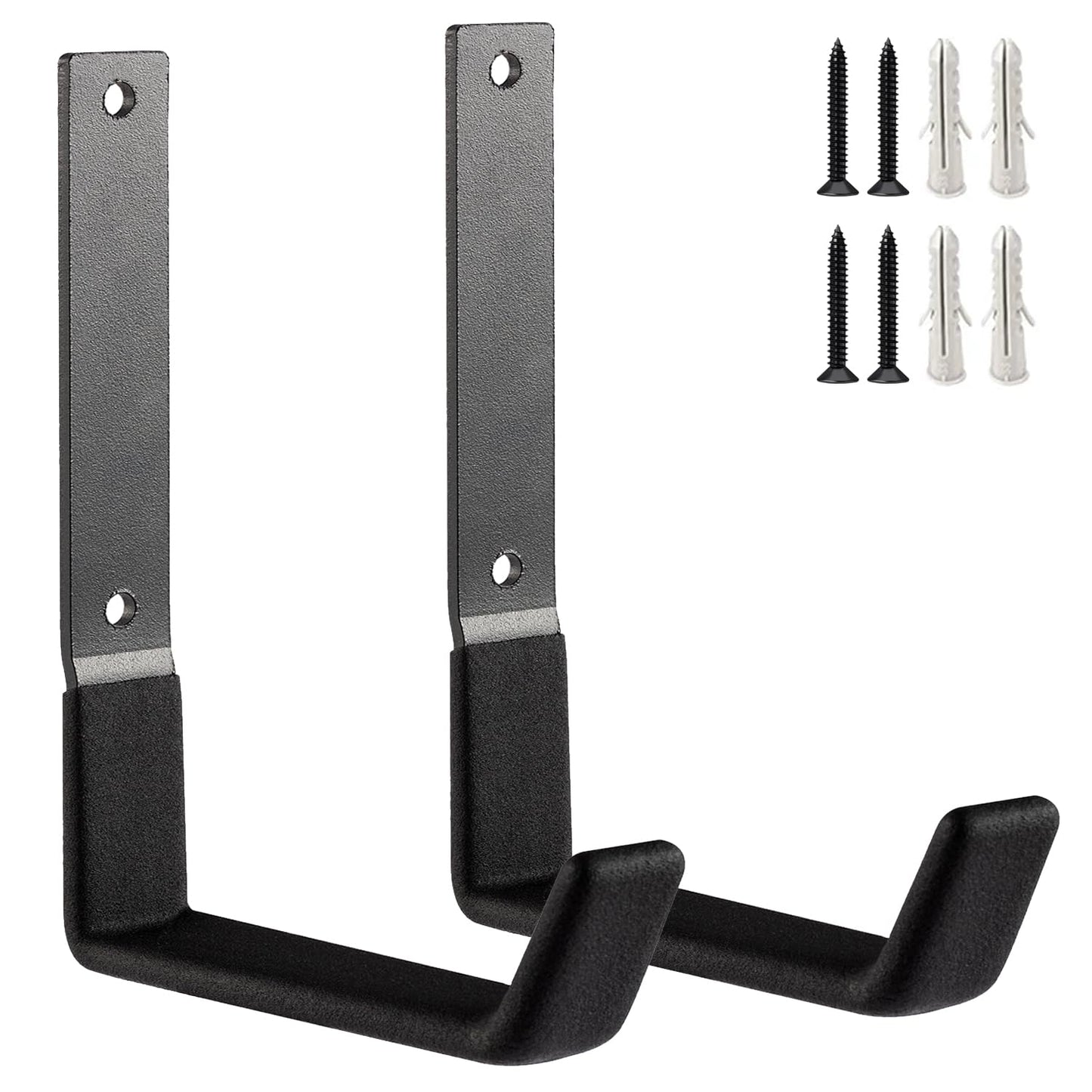 SINCHEEWAY Heavy Duty Wall Hooks, Utility Hooks, Tool Organizer - Large Steel U Hooks for Garage & Garden, Hose Hanger (2 Pack)