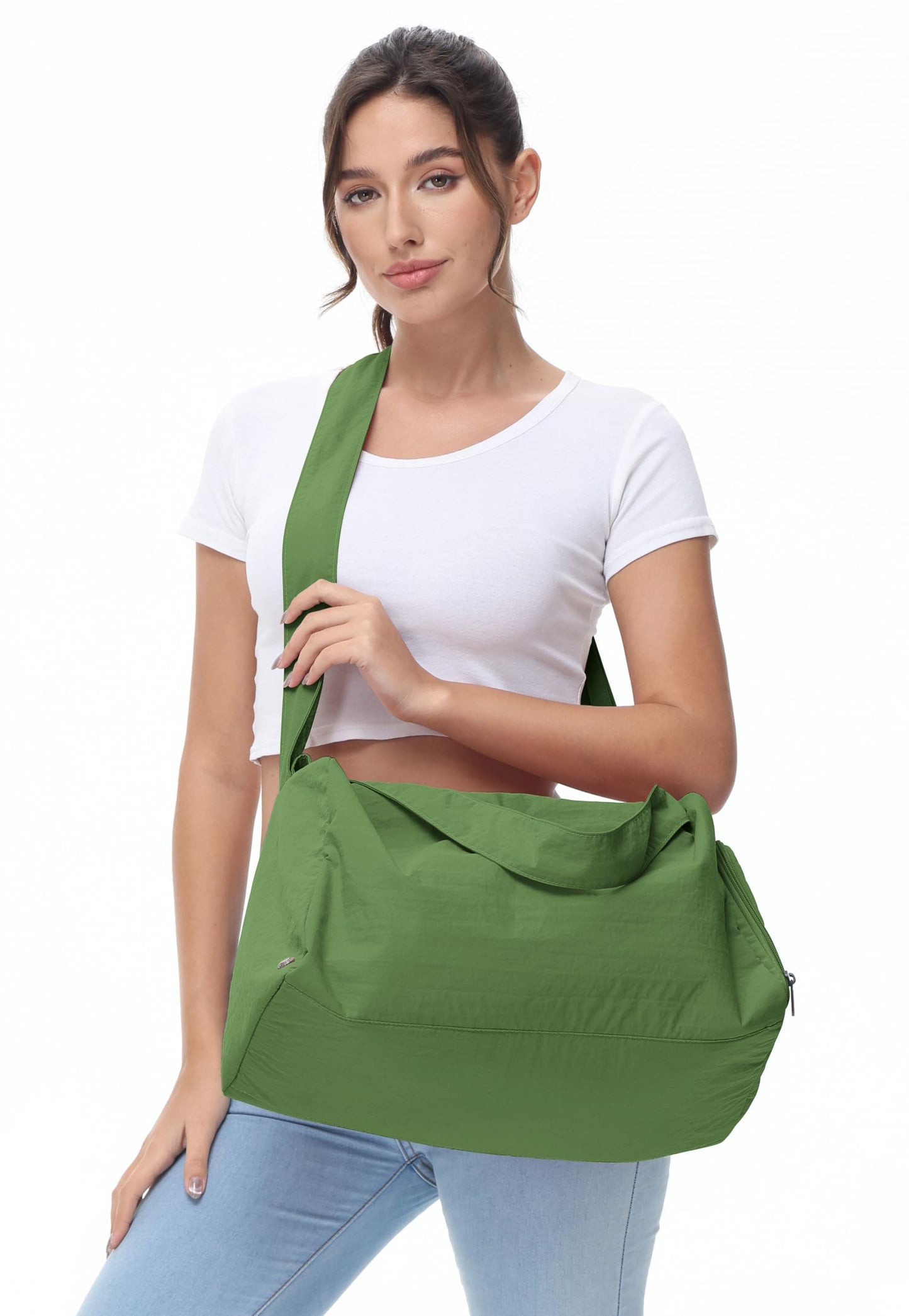 Small Gym Bag for Women with Shoes Compartment, Stylish Duffle Travel Bag for Plane, Lightweight Duffle Bag for Women & Men, Sport Gym Tote Bag with Wet Pocket for Yoga, Pilates, Swimming