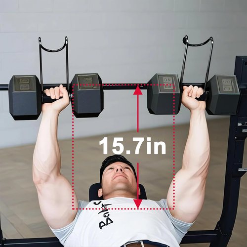 Upgraded 2-Pack Mad Spotter Pro 2.0 Dumbbell Hooks, Dumbbell Spotter Hooks with 250 lbs Load for Bench Press, Chest & Shoulder Workouts with Wrist Straps, Storage Bag,Perfect for Hanging Dumbbells