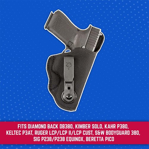 DeSantis Variable 87 IWB Holster - Compatible with Diamondback DB380, Kimber Solo, Kahr P380, Keltec P3AT, Ruger LCP/LCP II/LCP Cust, S&W Bodyguard 380, Sig P238/P238 Equinox, Beretta Pico - Black