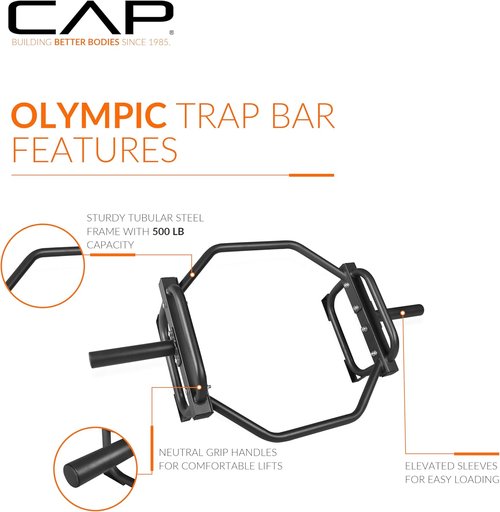 CAP Barbell Olympic Trap Bar - Versatile Shrug Bar for Deadlifts | Durable Steel Construction