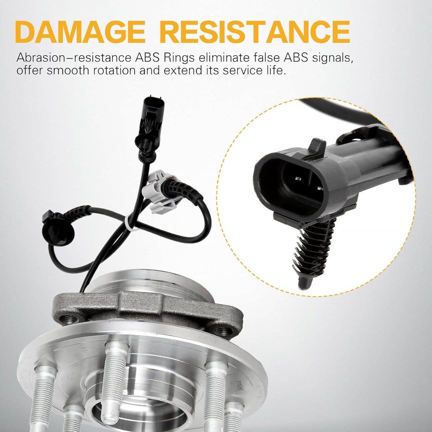 WEIZE 4WD Front Wheel Bearing & Hub Assembly - Fits Chevy GMC Silverado, Tahoe, Cadillac Escalade, 2pc