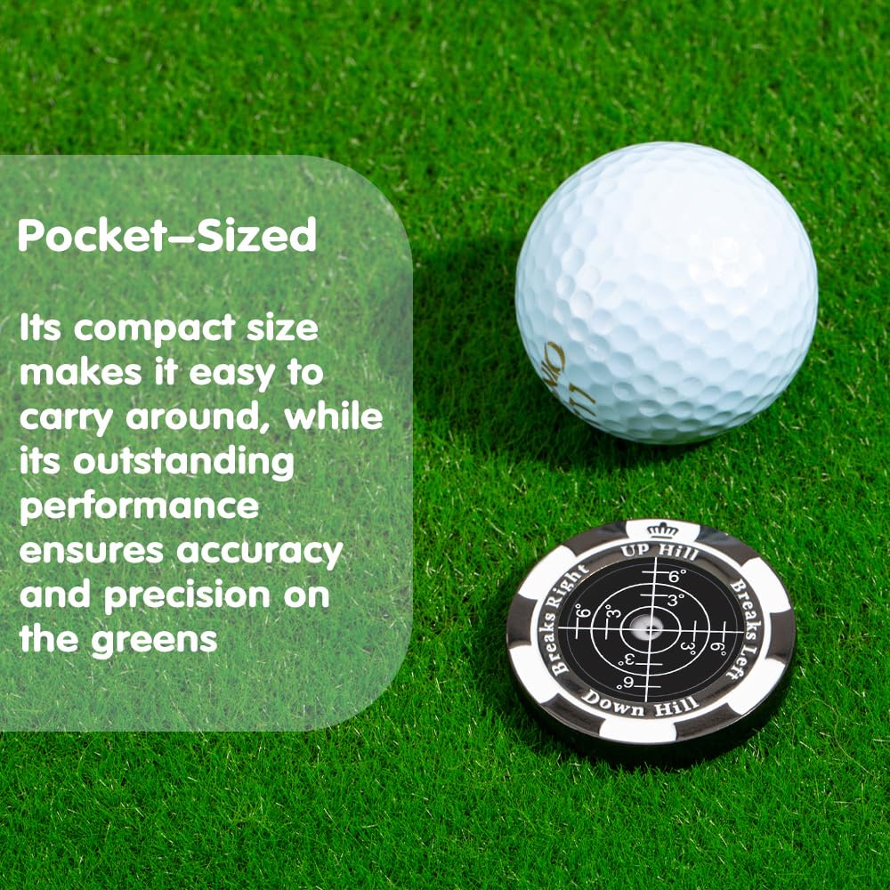 Prodigora SlopeMaster ProGreen Reader - Golf Ball Marker with High Precision Green Reading Aid Golf Accessories for Men Women (Black&Black)