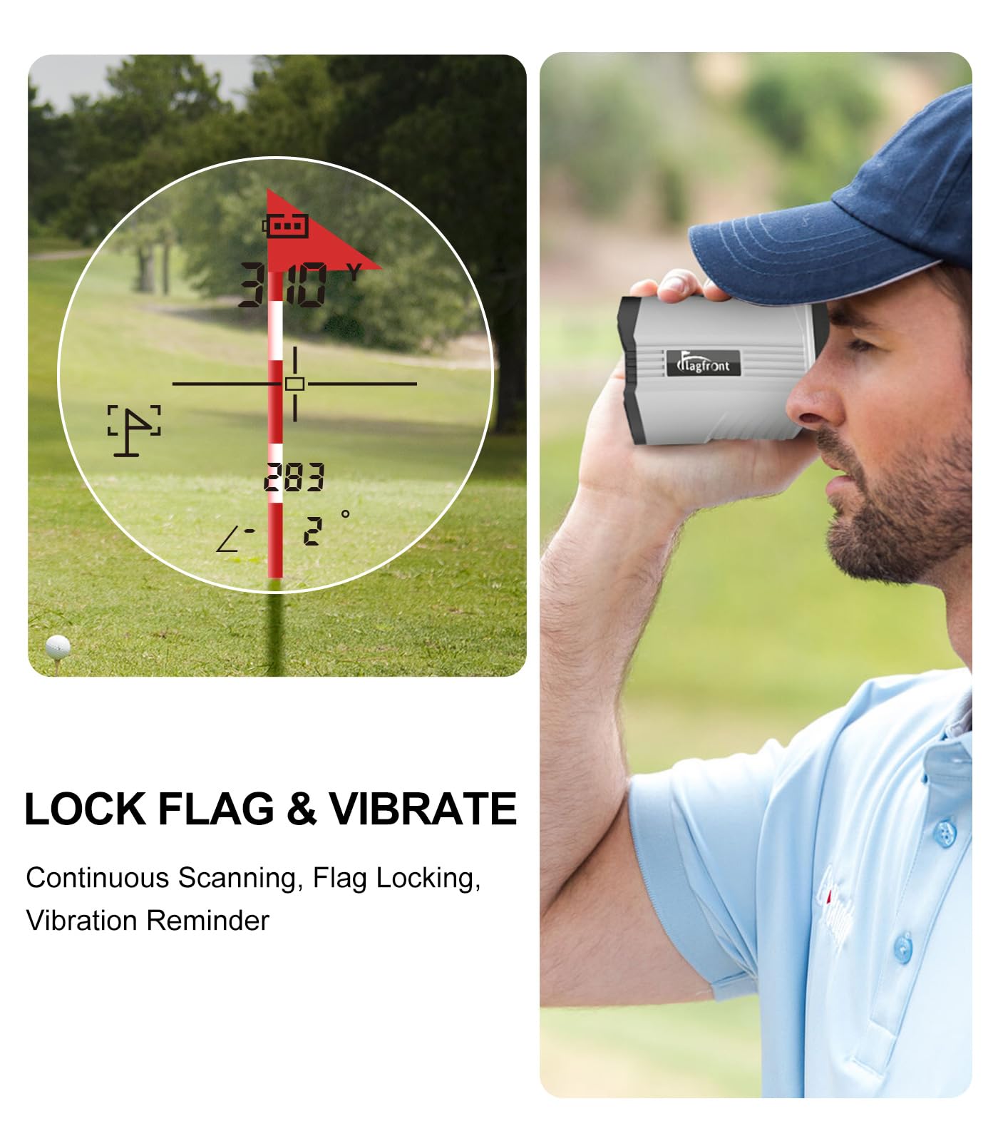 Flagfront Golf Range Finder with Magnetic, 1100 Yards, 6X Magnification