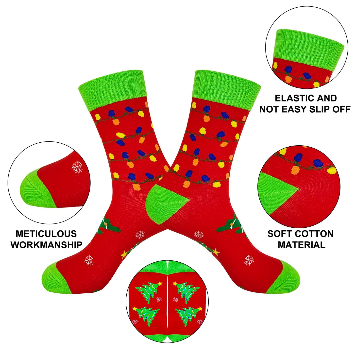 Beanumerous Christmas Beanie Light Up Winter Hat Xmas Holiday Socks, Gifts For Men Women Teens