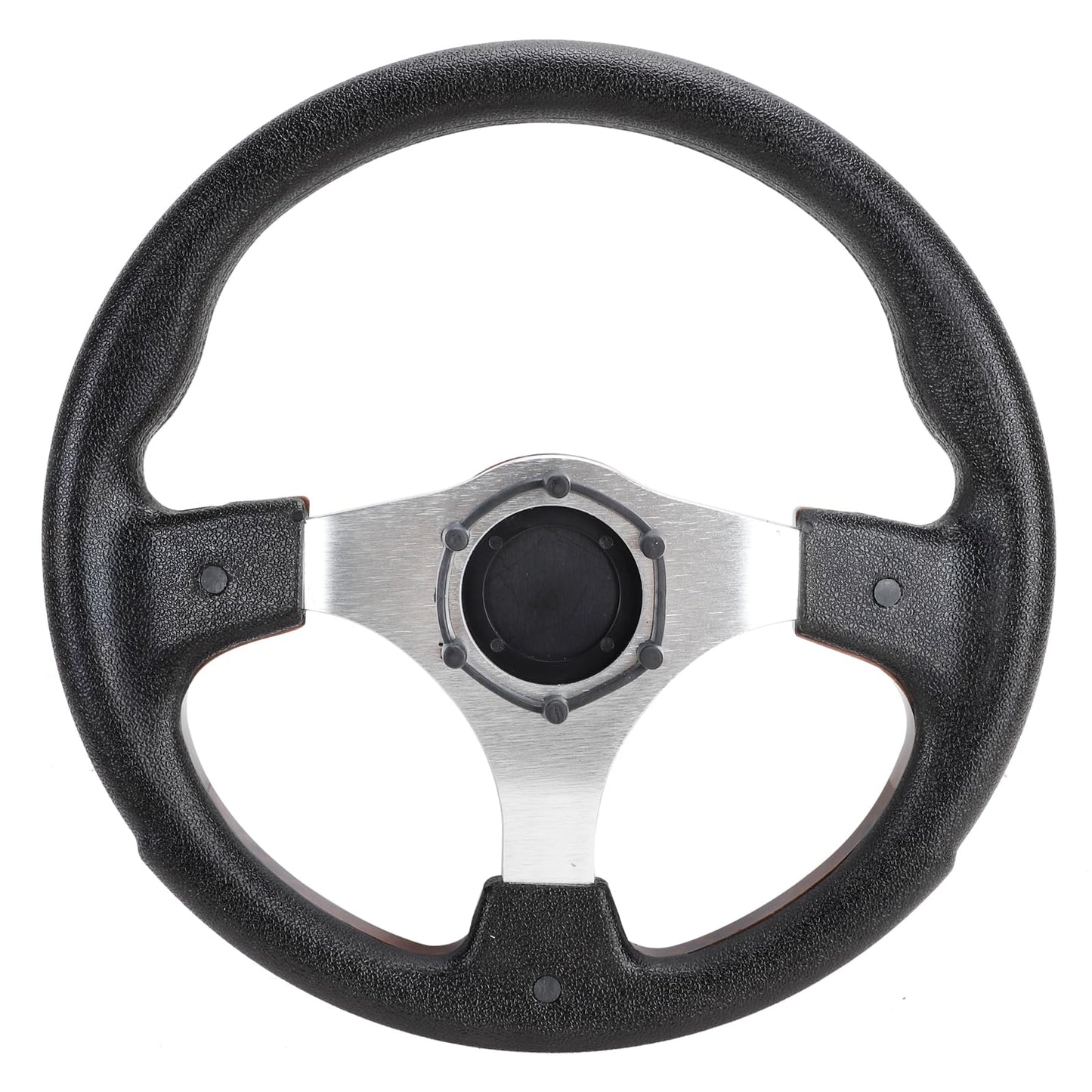 AIPSET Universal Golf Cart Steering Wheel Compatible with EZGO TXT, RXV/Club Car DS, Precedent, Tempo/Yamaha, 12.5 Inch Classic Steering Wheel with PVC Leather Grip