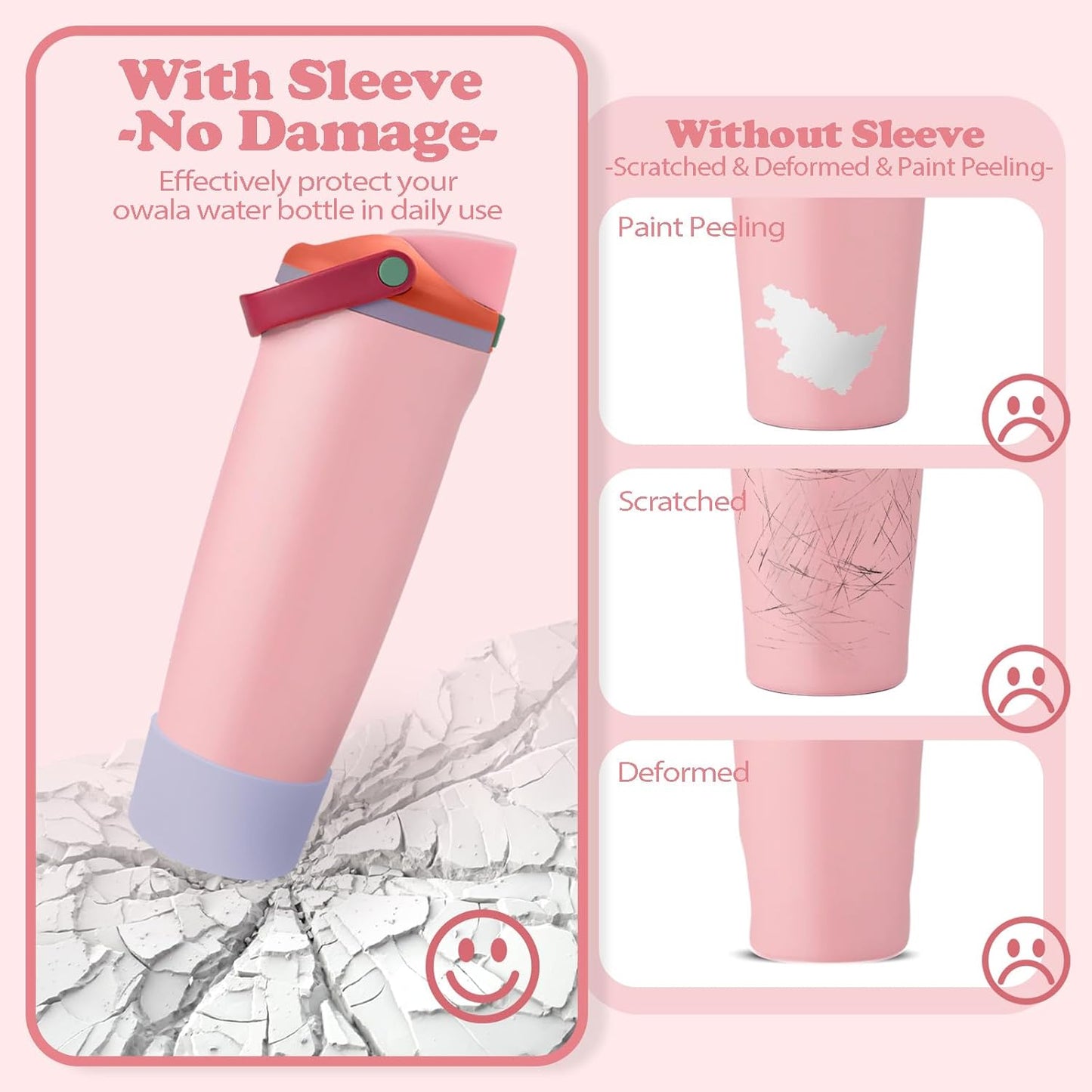 Owala Silicone Boot Set - Non-Slip, Scratch-Resistant Stability Enhancer for 30oz & 40oz Bottles | Taro Purple
