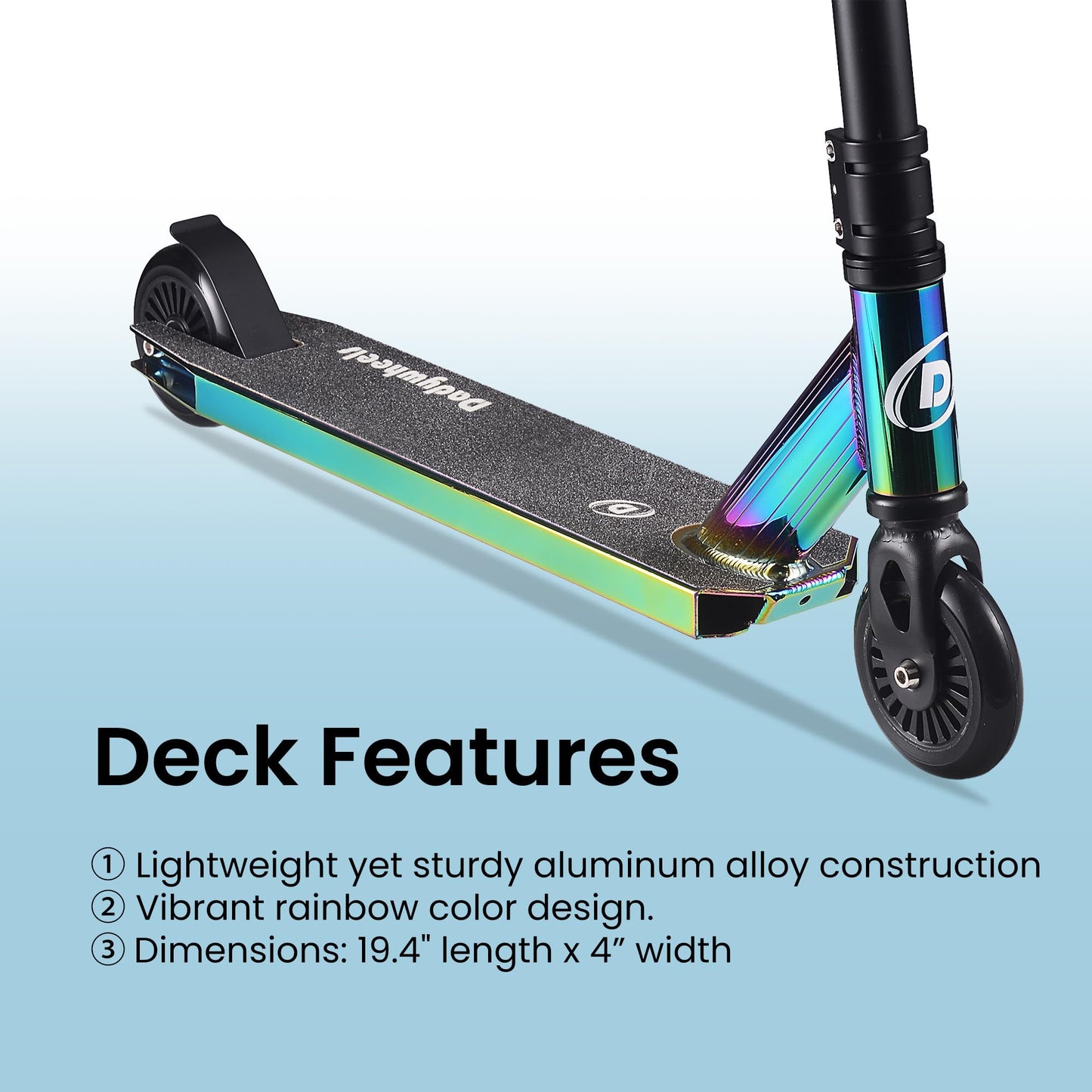 Pro Scooters for Kids 8 +, Teens and Adults | Two Different Scooter Heights 31.5” and 36.6”to Choose from | Rainbow