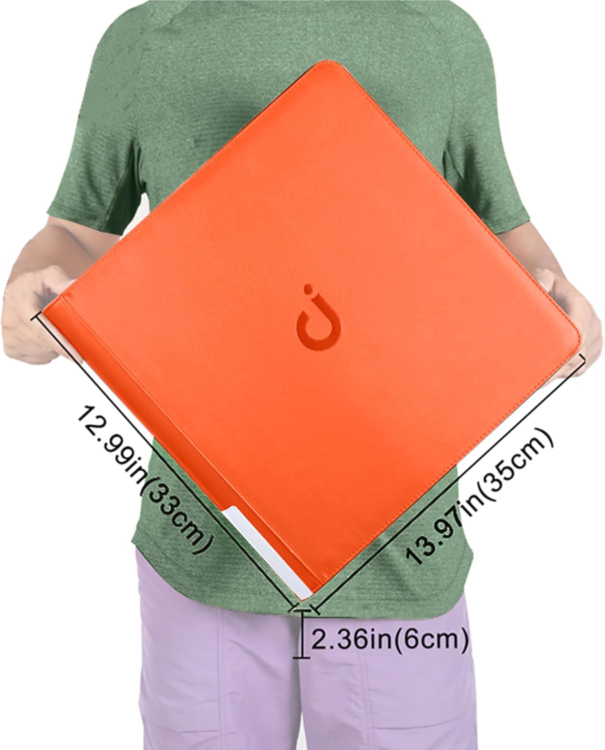 Premium Card Binder - 12 Pocket Design Fits 1200 Cards | 3X4 Ringless with Sleeves in Bright Orange