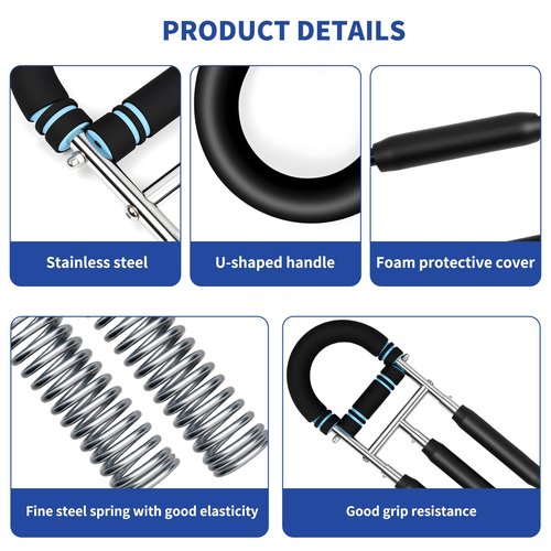 BestYiJo Twister Arm Trainer - Adjustable Resistance (83-132lbs) with Triple Spring System | Arm Exercise Equipment for Home Gym & Upper Body Workout | Chest & Forearm Strengthener