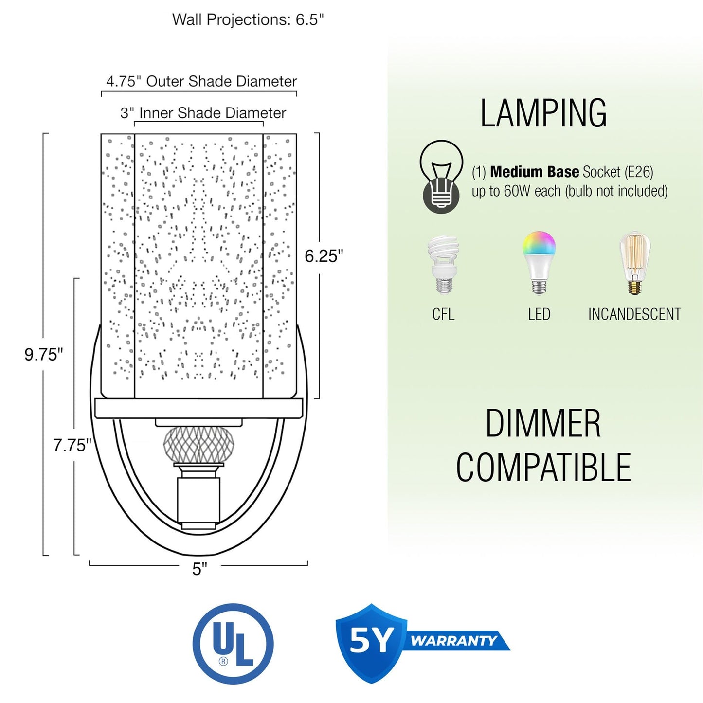 Kira Home Victoria 10" Transitional Wall Sconce, Frosted Glass Inner Shade + Clear Seeded Glass Outer Shade, Brushed Nickel Finish