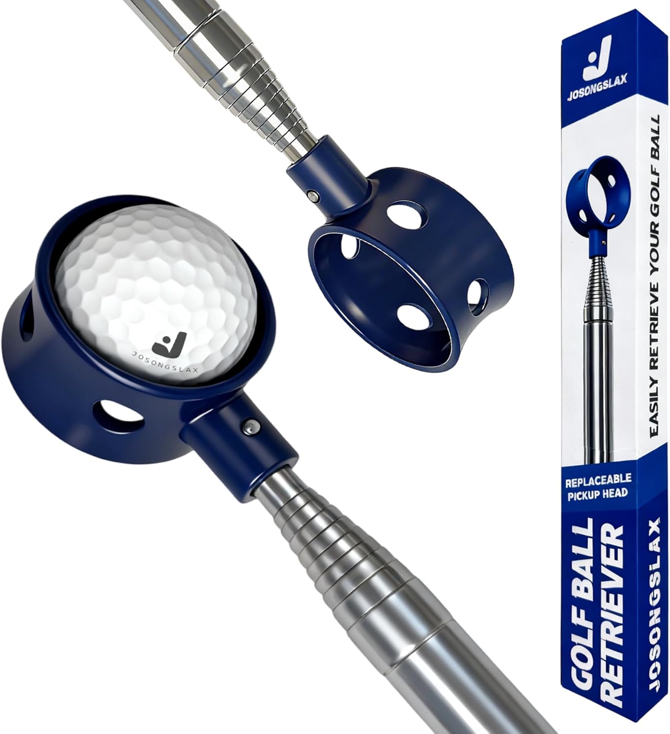 Skiennix Golf Ball Retriever - Telescopic Design for Easy Water Retrieval | Stainless Steel Shaft & Non-Slip Grip