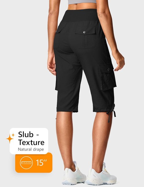 ISEEGZ Capri Pants for Women - Lightweight Cargo Hiking Capris with 6 Pockets | Summer Casual Travel Wear