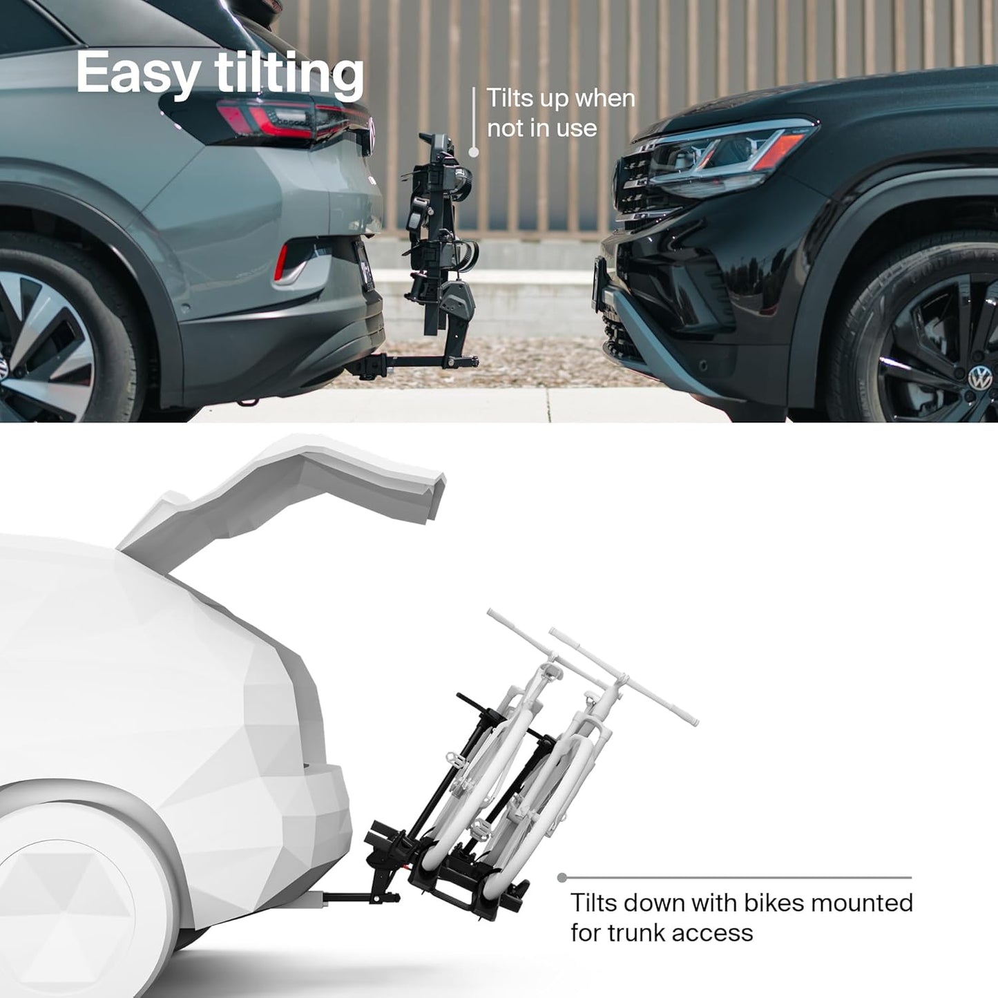 Thule Outpace 2 Bike Hitch Rack - Compact & Lightweight Platform Bike Rack - Foldable Design - Fits Most Bike Styles - 110lb Capacity 55lbs per Bike - 2" & 1.25" Hitch Compatibility
