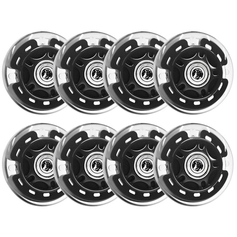 Nattork 8-Pack Inline Skates Wheels 70mm with Bearings for Indoor and Outdoor Replacement - High Performance Durable Wheel for Smooth Riding Upgrades Black