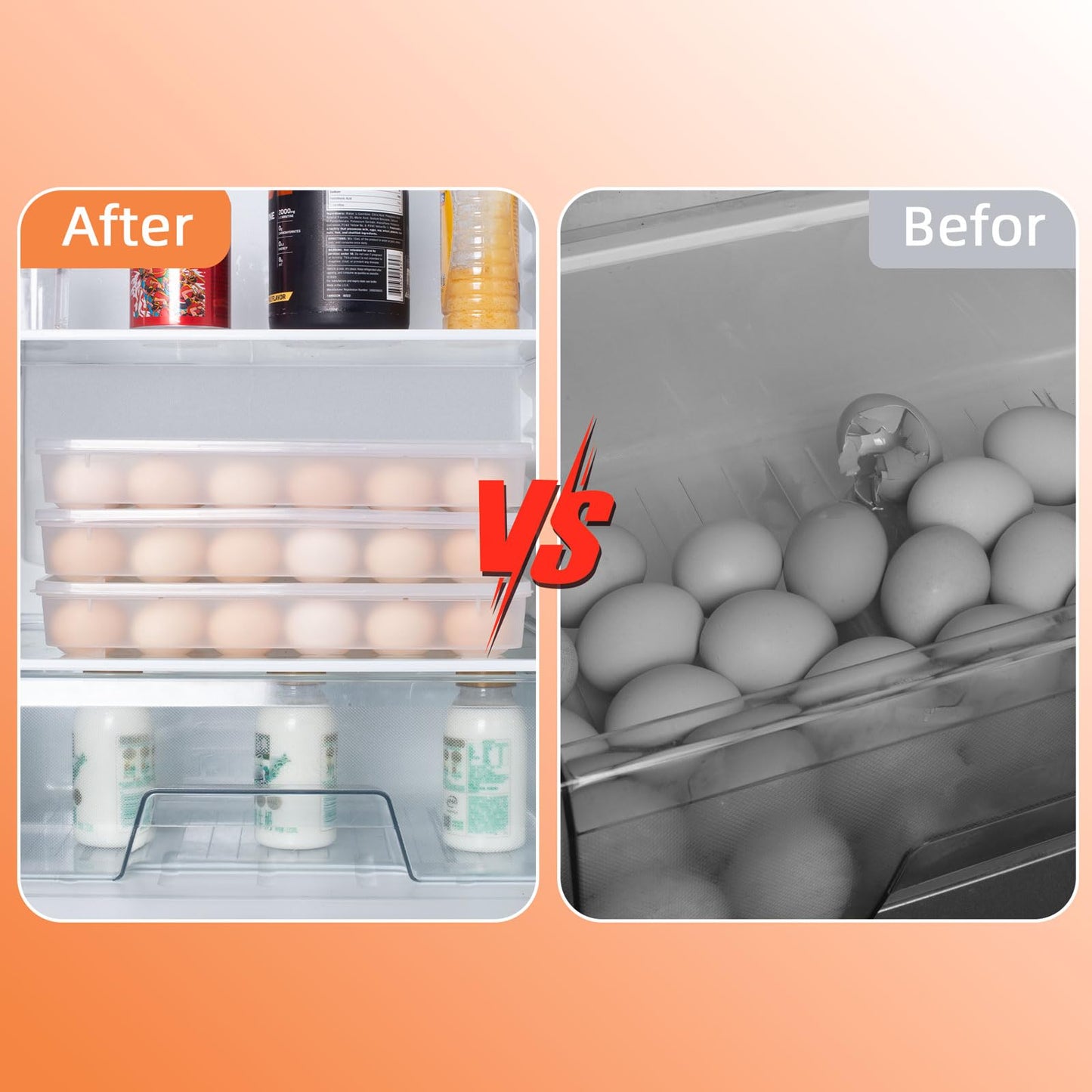 coxiecc Deviled Egg Containers with Lid, (Set of 2), Stackable Deviled Egg Carrier for 48 Eggs, Clear Egg Holder for Fridge with Lid, Portable Plastic Deviled Egg Tray for Party, Easter Eggs Tray