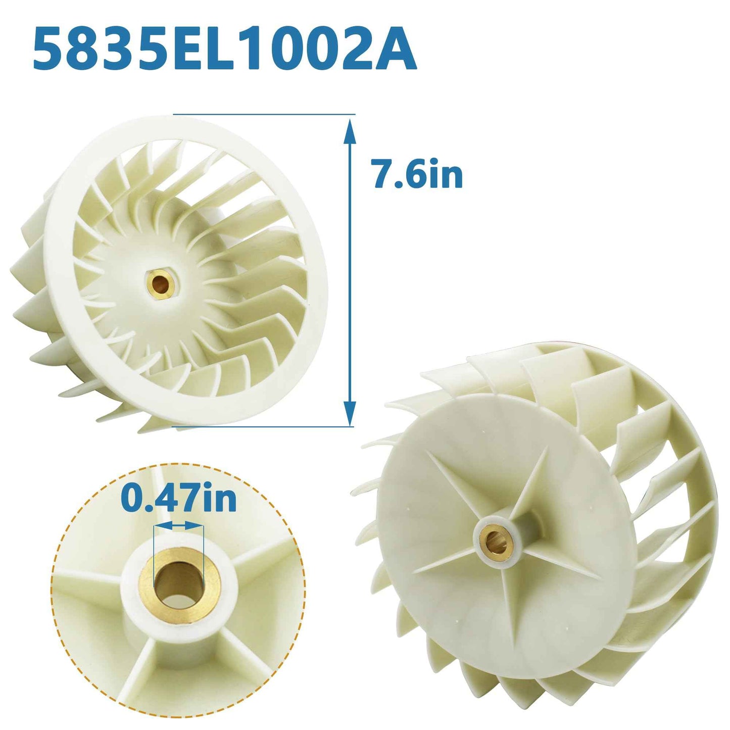 5835EL1002A Dryer Blower Wheel Assembly Fits for LG Dryer Wheel 5835el1002a PS3528491, AP4438881