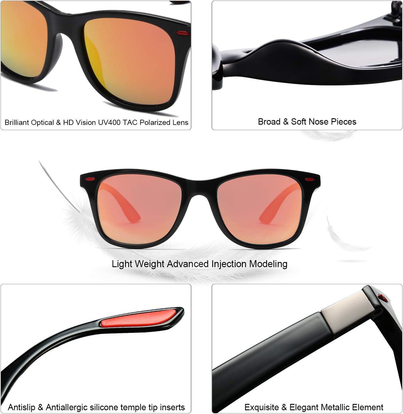 SOJOS Polarized Sports Sunglasses - Lightweight TR90 Design for Running, Cycling, Fishing, Golf | SJ2101