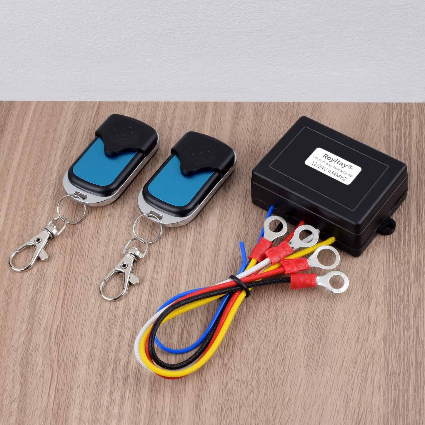 Royitay Wireless Winch Remote Control Kit for Car Truck Jeep ATV SUV 12V 24V Handset Recovery Winch Control Remote Electric Remote Control Waterproof Winches Wireless System