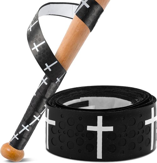 Cross Baseball Bat Grip Tape - 1.75mm Full Adhesive Wrap for Baseball, Softball & Cricket | Enhanced Thickness & Unique Design