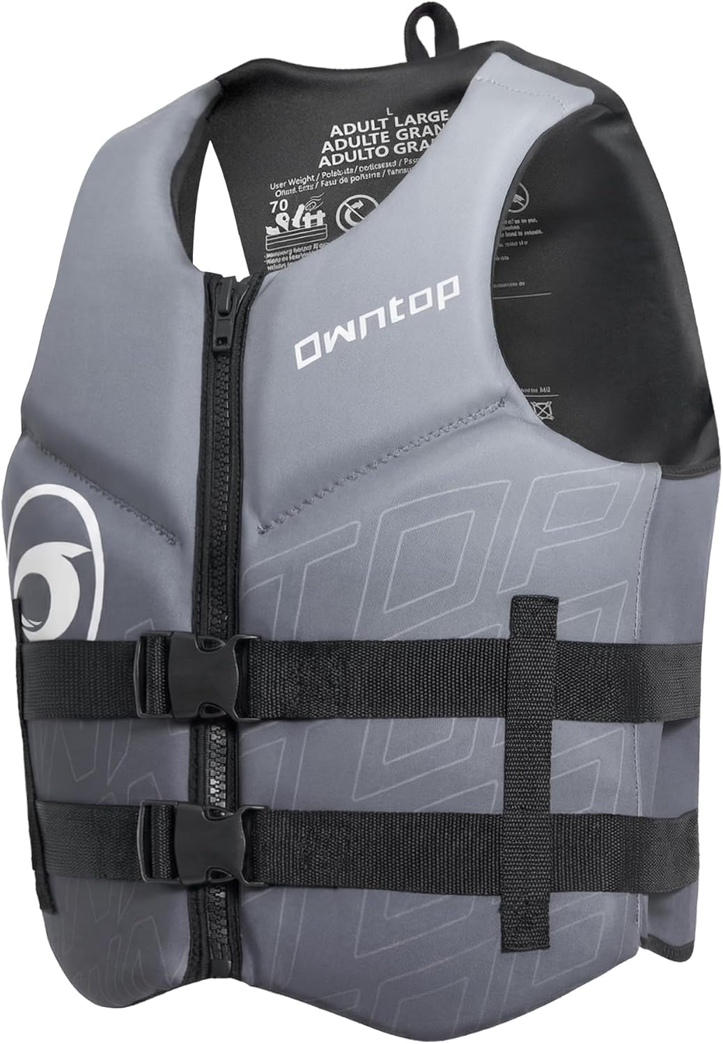 Owntop Swim Vest - Adult Neoprene Water Sport Floaties for Swimming, Boating & Kayaking | Adjustable Zipper & Dual Buckle Design