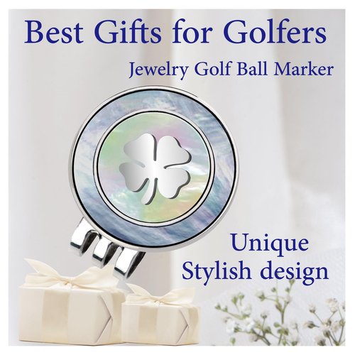 E TRUEE Golf Ball Marker Hat Clip with Pearl Ball Marker, Golf Marker, Golf Gifts, Golf Accessories, Golf Ball Markers for Women