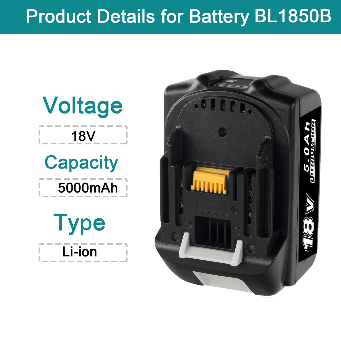 VOLT1799 BL1850B 18V Battery and Charger Replacement for Makita 18v Battery and 2-Port Rapid Charger, Capacity Output 5.0Ah