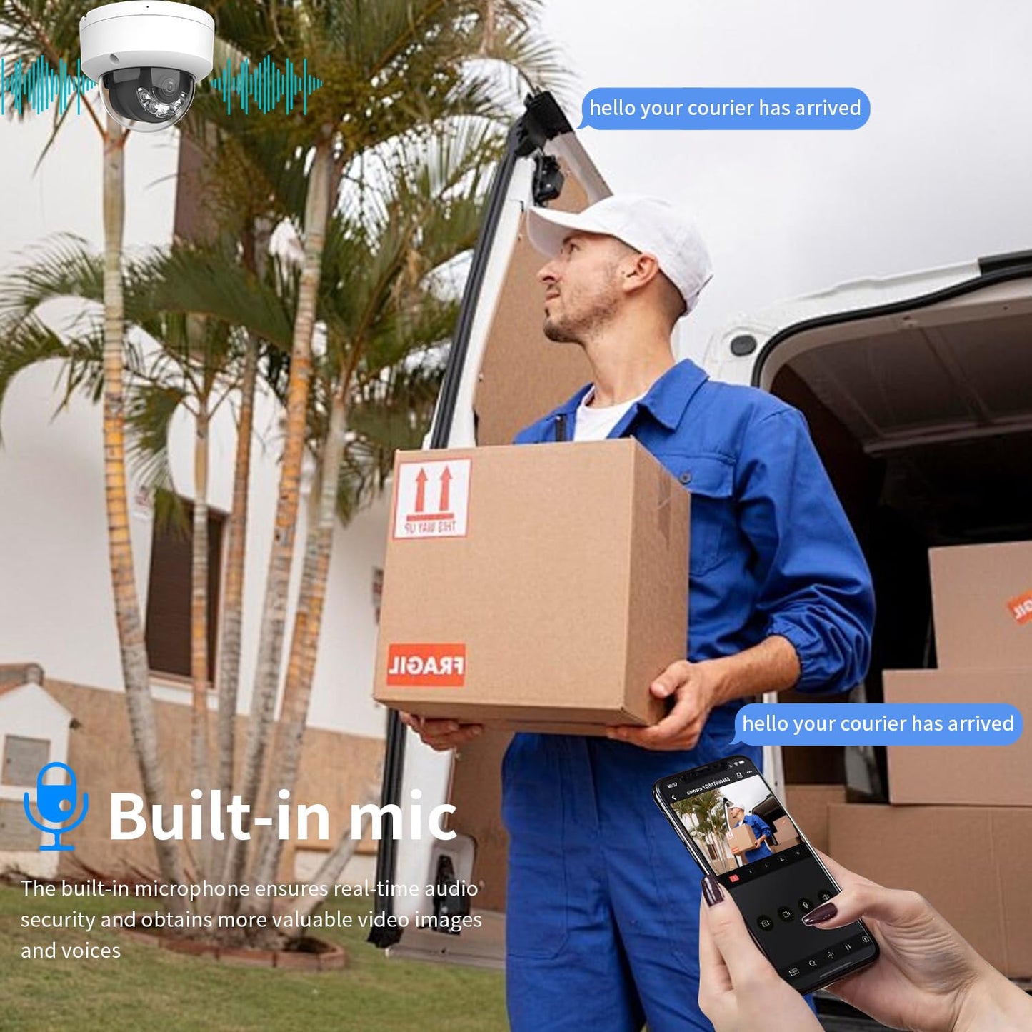 YINLINK DS-2CD1143G2-LIUF Original Ⲏіk-ѵіsіoո 4MP PoE Dome Camera, Bulit-in Mic, 98ft Night Vision, MicroSD 512GB, IP67, IK08, 2.8mm Lens (International English Version)