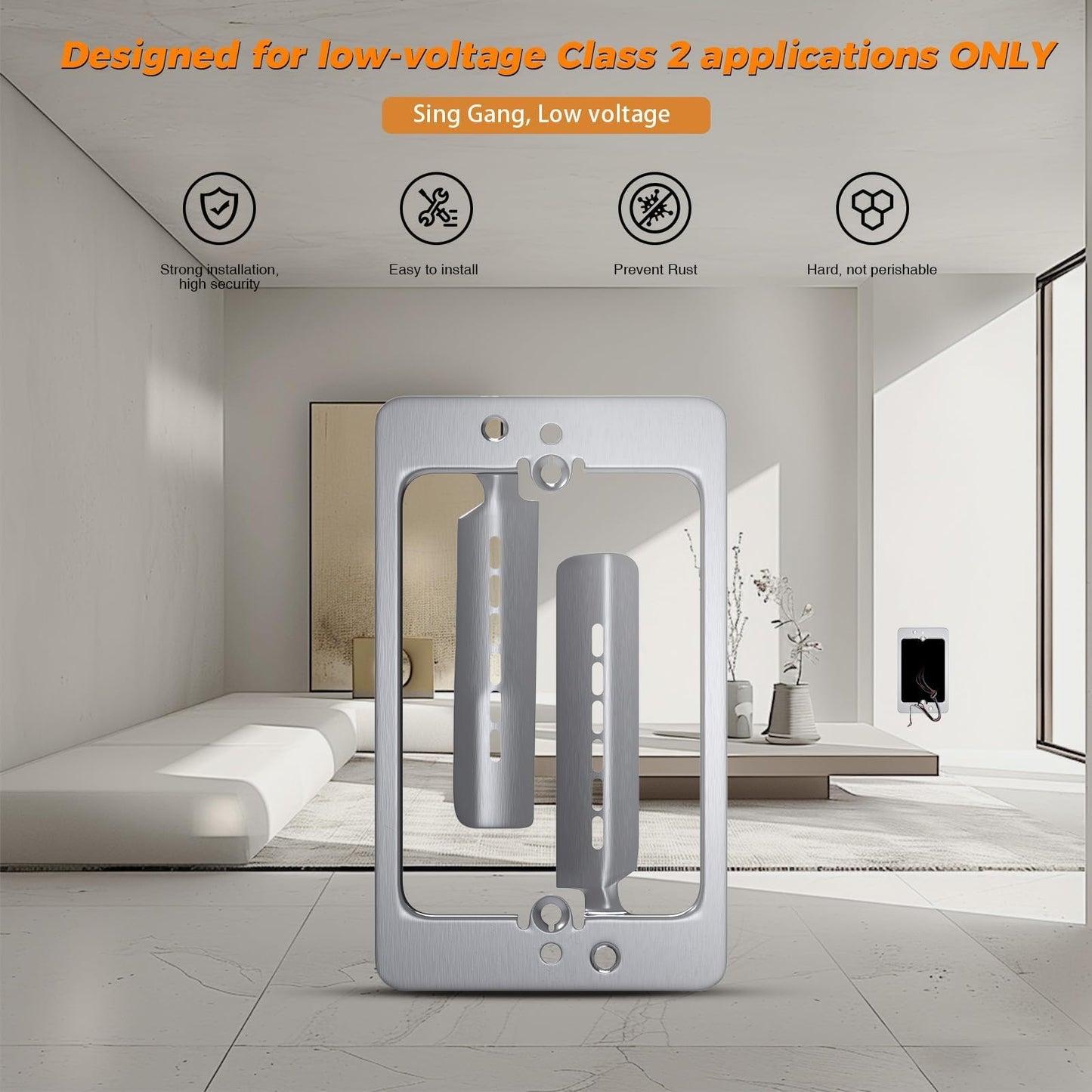 CHOWZZ 10 Pcs Low Voltage Mounting Bracket 1 Gang,Single Gang Drywall Brackets,Low Voltage Box Brackets for Drywall Outlet Cable Pass Through Wall Plates,Fixing Loose Outlets or Adding New Outlet