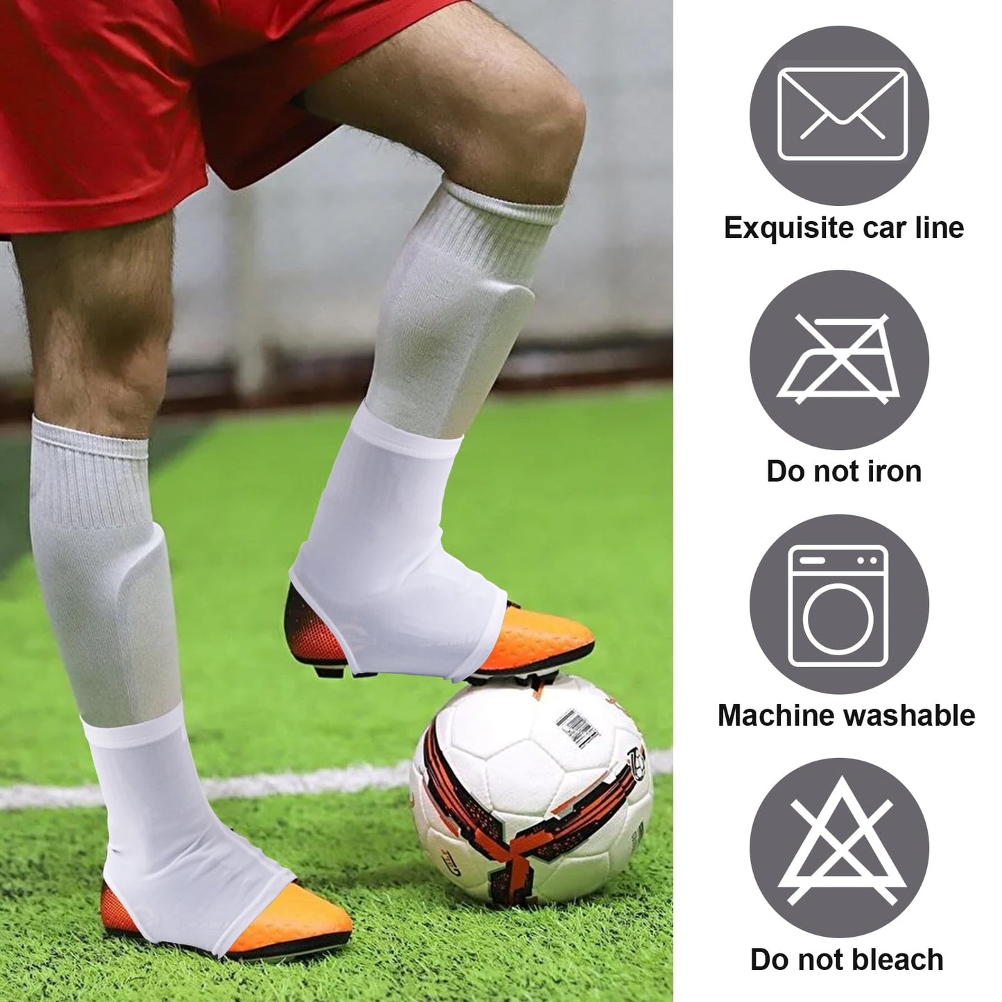 Spats Football Cleat Covers,Youth Cleat Covers Football Keeps Dirt/Turf Debri Out,Bike Cleat Covers,Cleat Sleeves For Football Soccer Lacrosse Kids Teenagers Youths Adults.Cleat Cover (White, Large)