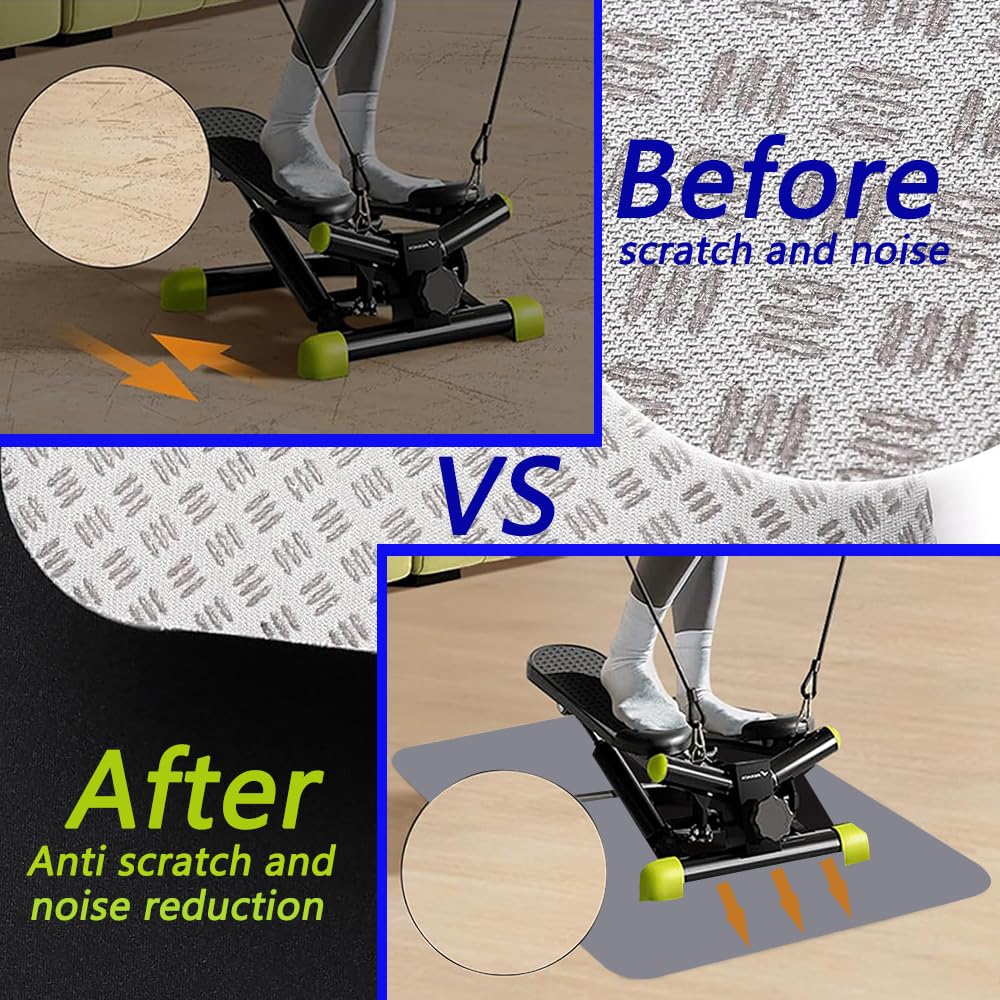 LOOEEL Under Desk Elliptical Mat,Ellipse Machine Mat,Non-Slip Workout Pad Equipment for Peloton Bike,Suitable for Electric Foot Exercise Equipment,Stability and Floor Protection-Grey