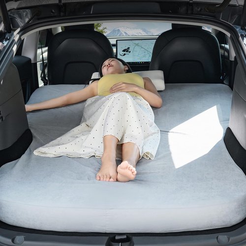 Custom Fit Car Mattress Cover for Tesla Model Y (Havnby Mattress) - Breathable, Skin-Friendly Fabric, Machine Washable, Easy Install & Storage, 76x52 Inches Car Bed Sheet