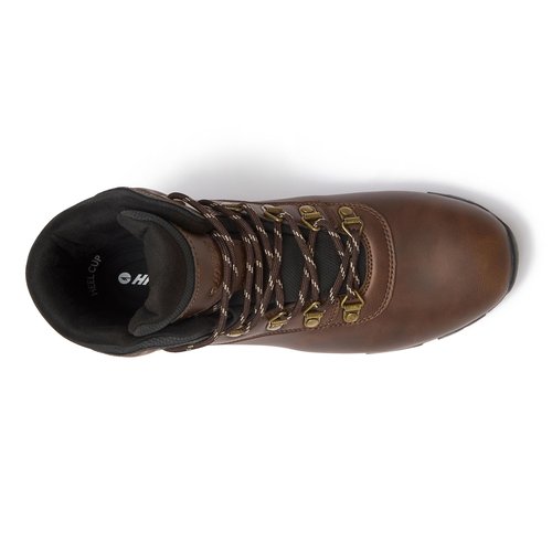 HI-TEC Aspen Mid Waterproof Men's Hiking Boots - Black or Brown, Medium or Wide Lightweight Outdoor Trekking Shoes - Brown, 9.5 Medium