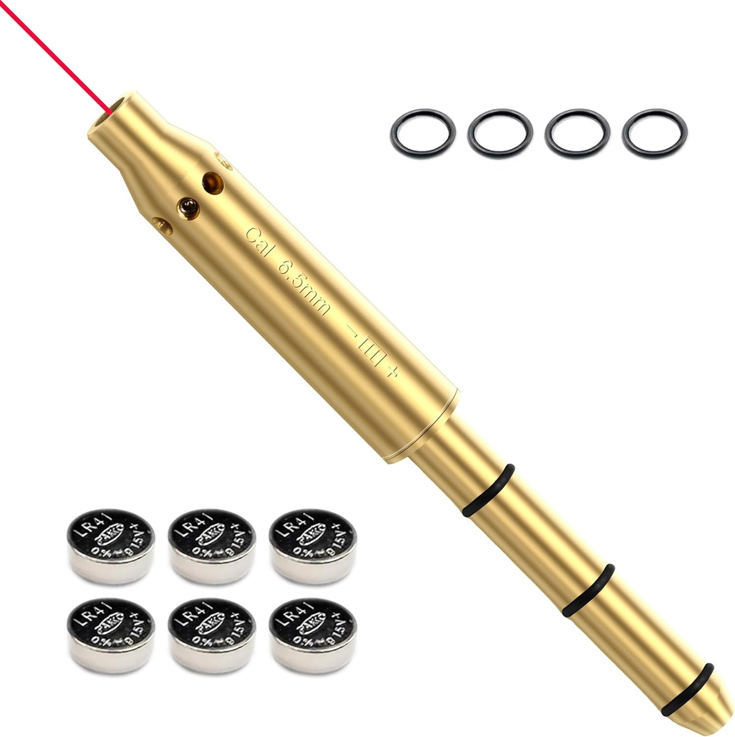 Red Laser Boresighter - 6.5MM Caliber End Barrel Laser Bore Sight for Accurate Fitting in Revolvers, Pistols, Rifles & Air Guns