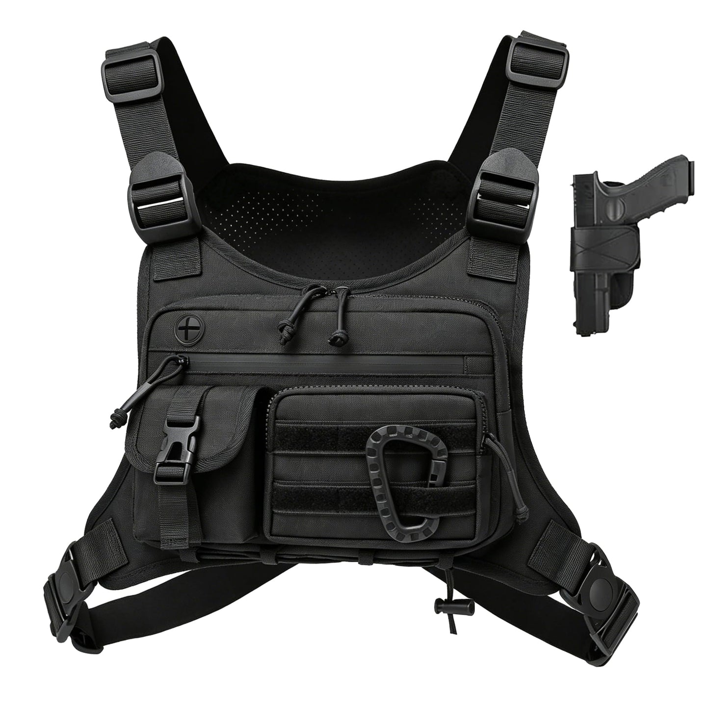 Muserise Tactical Chest Pack for Men Women, Outdoor Running Vest, EDC Chest Rig Bag for Cycling, Sports and Workouts