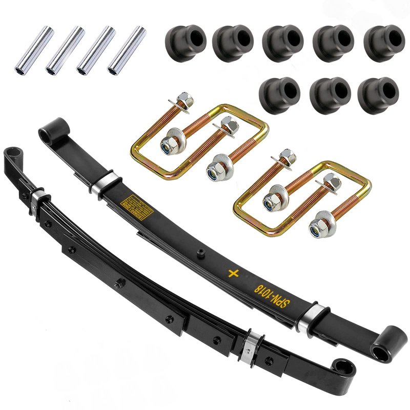 Roykaw Golf Cart Rear Leaf Spring with Bushing, Sleeves and U Bolt kit Compatible with EZGO TXT 1994-up Golf Cart Models, 4 Leaf