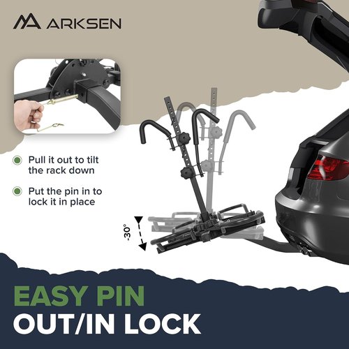 ARKSEN Bike Rack - 2-Bike Hitch Mount Platform for Electric & Fat Tire Bikes | Holds Up to 150 lbs, Fits 2" Receiver
