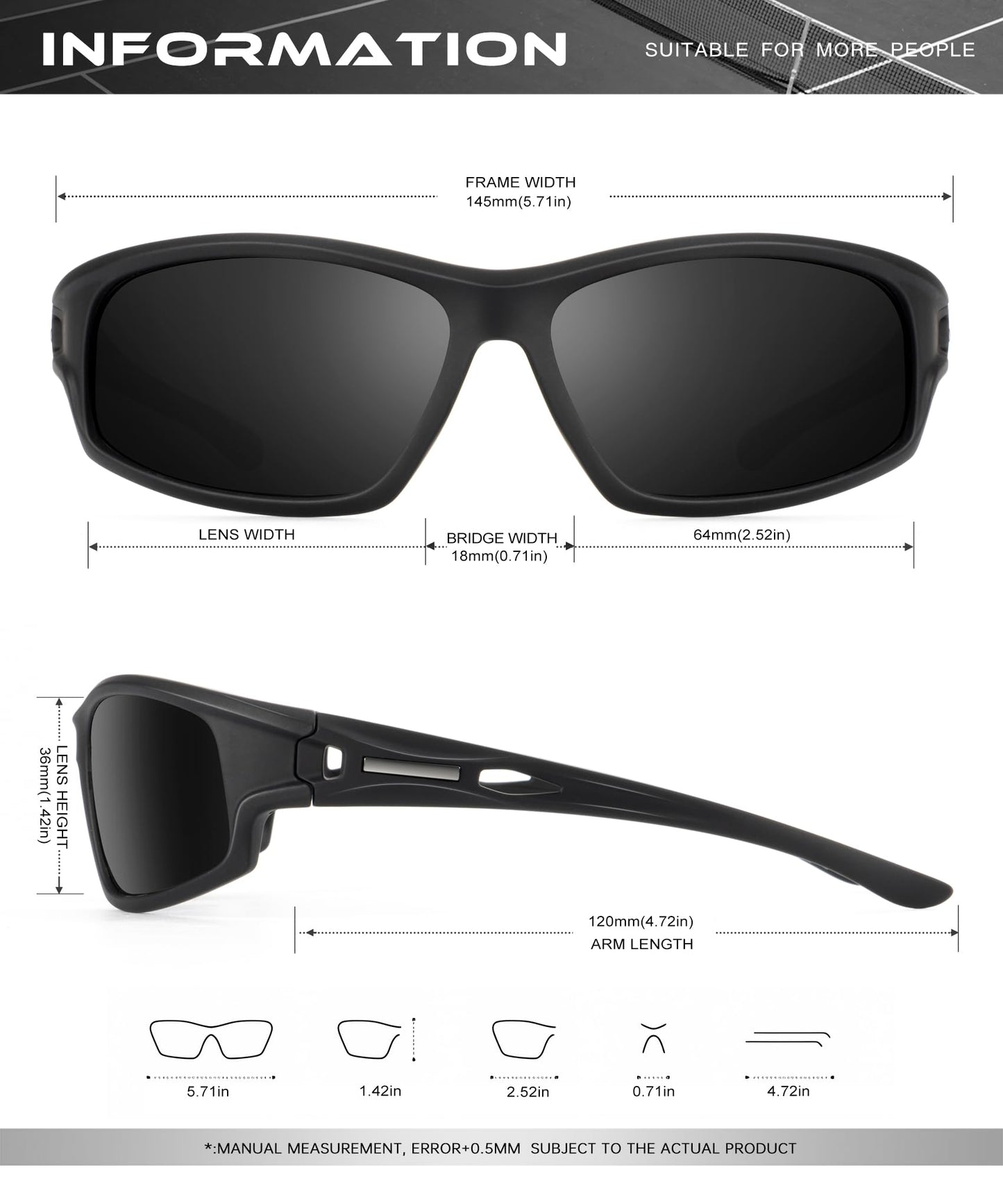 OUKEMAX Polarized Sunglasses Men, Sports Sun Glasses Womens UV400 Protection for Fishing Running Driving 3 Packs