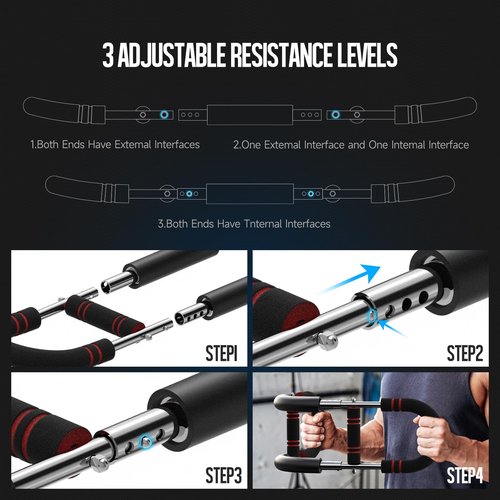 Twist Arm Trainer, Adjustable Chest Workout Equipment, Arm Trainer for Men, Shoulder Muscle Training, 66 - 110 LB