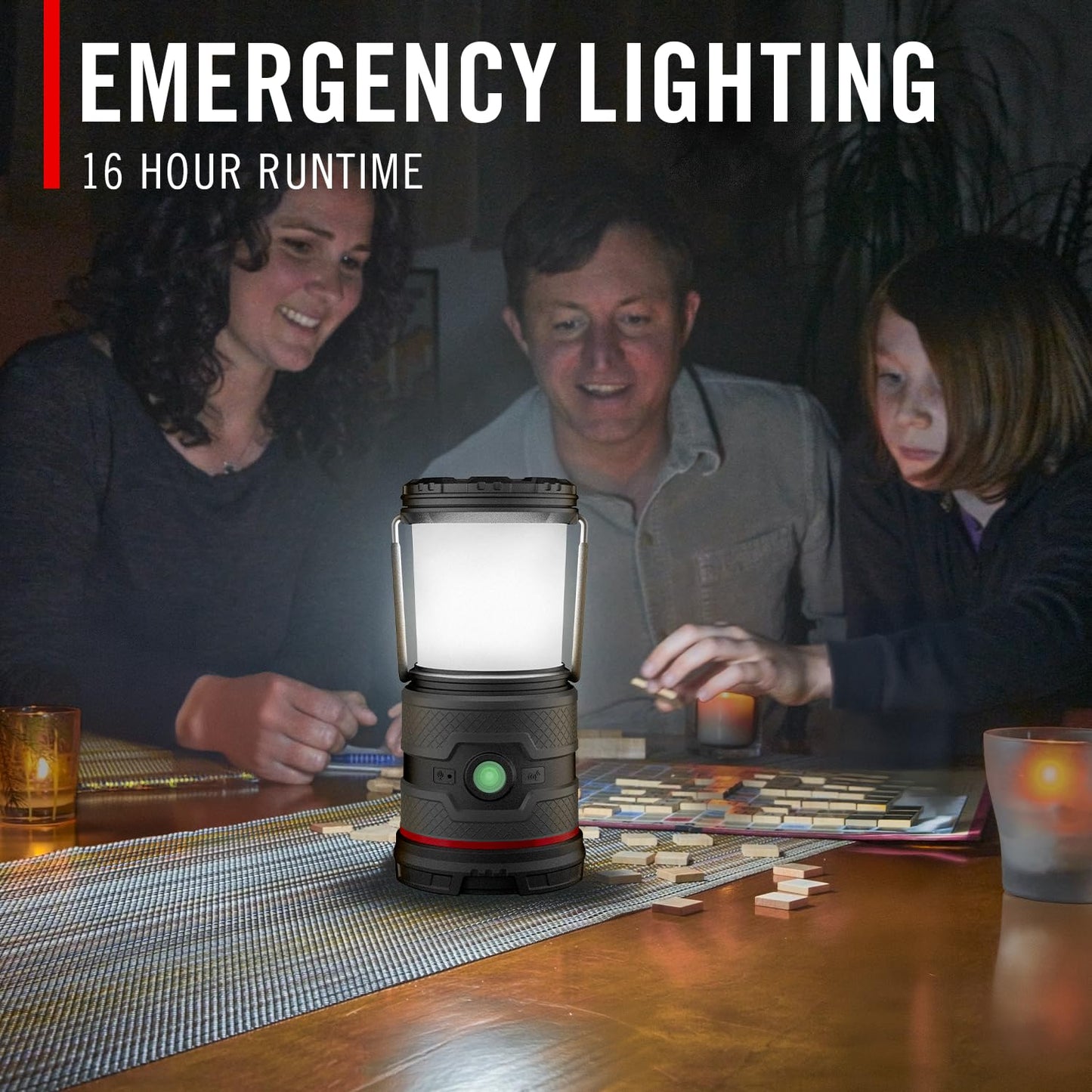 COAST EAL35R 1000 Lumen Voice-Controlled LED Emergency & Camping Area Lantern with Warm, Cool White, Day, Red & Red Flashing Mode, Power Bank Functionality - Black