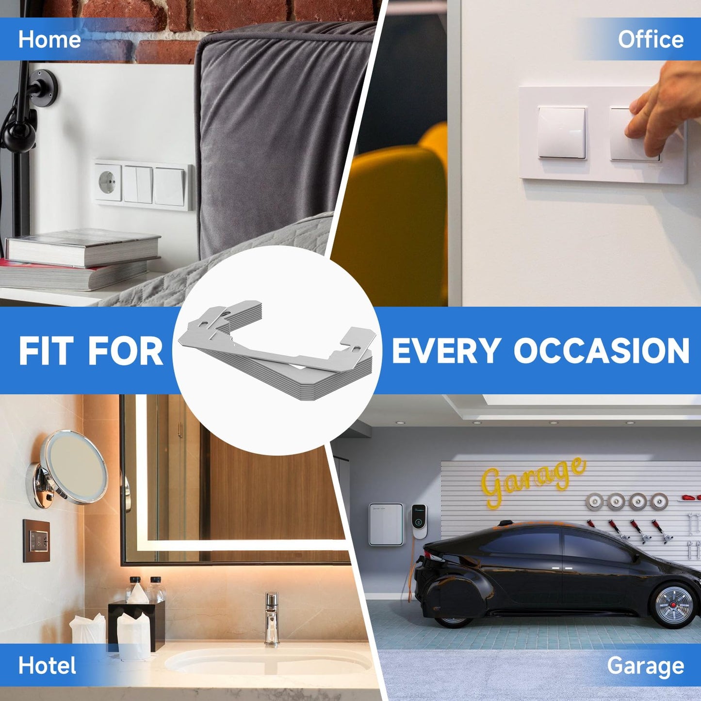 20 Pcs Wall Plate Spacer,Spacers for Electrical Outlets, Metal Flush Fit Device Leveling Plates for Electrical Outlet Repair, Fix Loose Outlets and Electrical Boxes