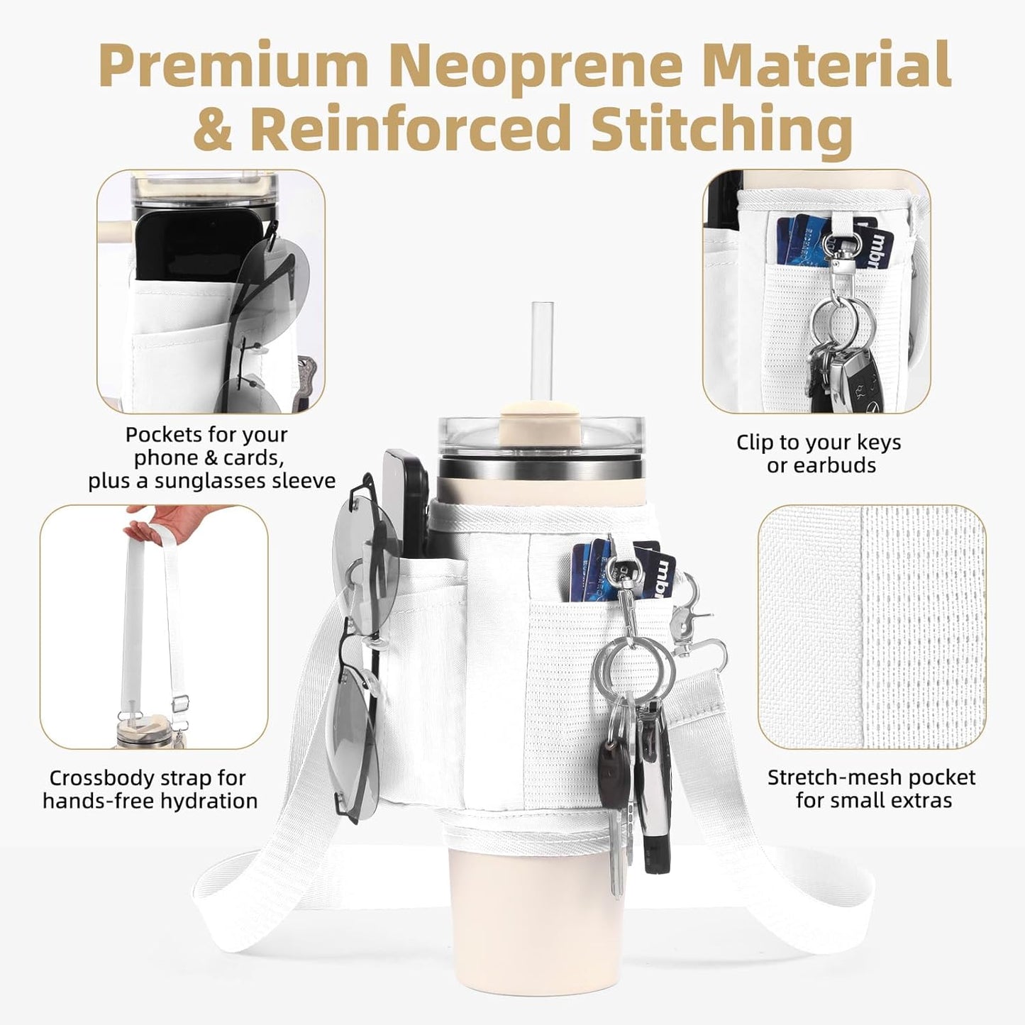 Stanley All Day Quencher Carry-All | Crossbody Bag with Phone Holder for 40/30 oz Tumblers