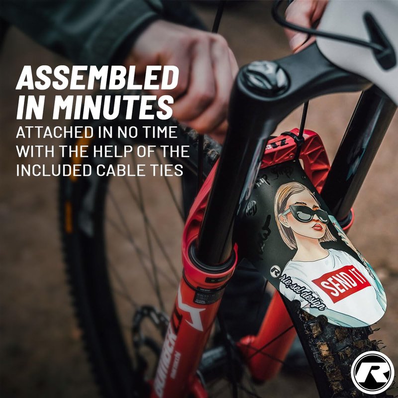 Riesel Design - Front Bike Fender for Face and Suspension Fork Protection - Secure Fit, for Enduro, Trail, All Mountain, Cross Country, Freeride, Downhill or E-MTB - Schlamm:PE - Los Muertos