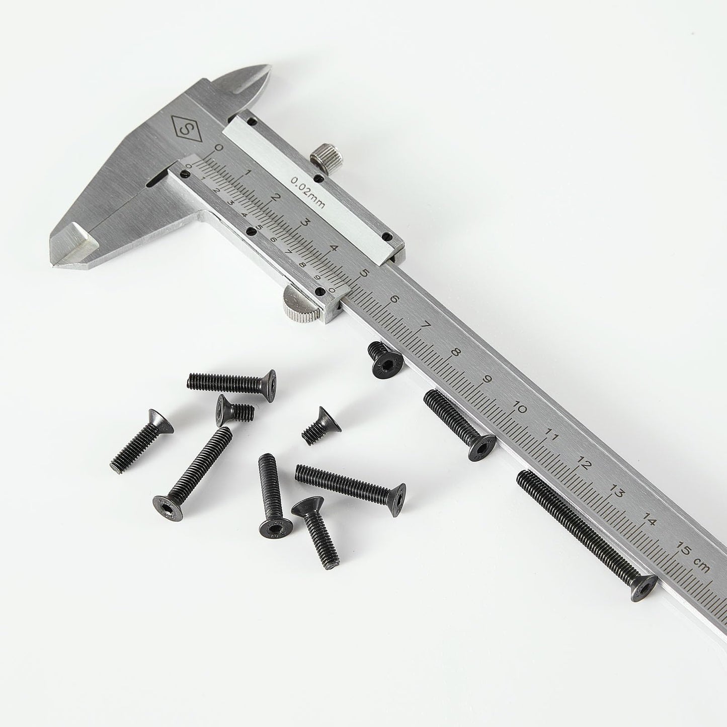 Joamang M4 x 20mm 25mm 30mm 35mm 40mm Flat Head Hex Socket Cap Screws Countersunk Bolts, 10.9 Grade Alloy Steel, Black Oxide Finish, Metric Allen Hex Drive, Fully Threaded, Assortment Kit 50Pcs