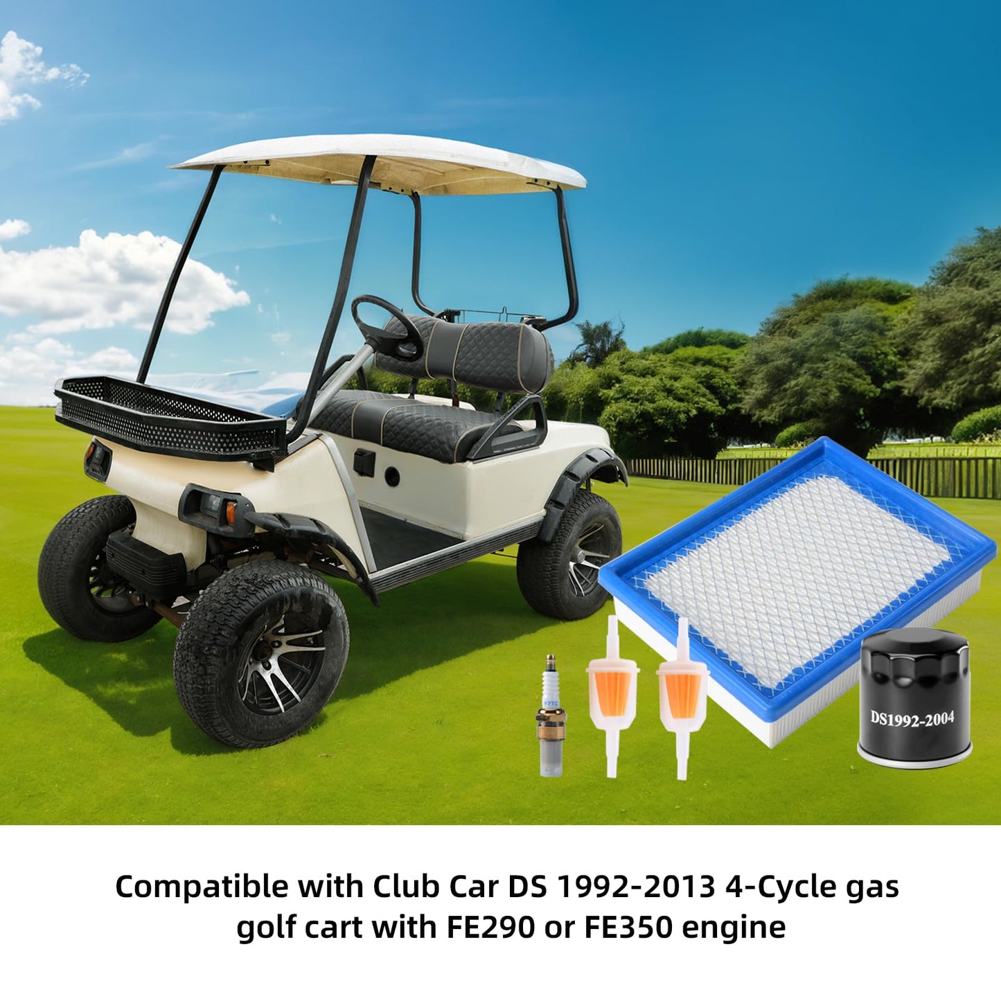 Roykaw Club Car DS Tune Up Kit for 1992-up 4-Cycle Gas Golf Cart with FE290 FE350 Engines, Replaces OEM # 1015426, 1016467, 41016467, 1013684, 1014522, 102003201
