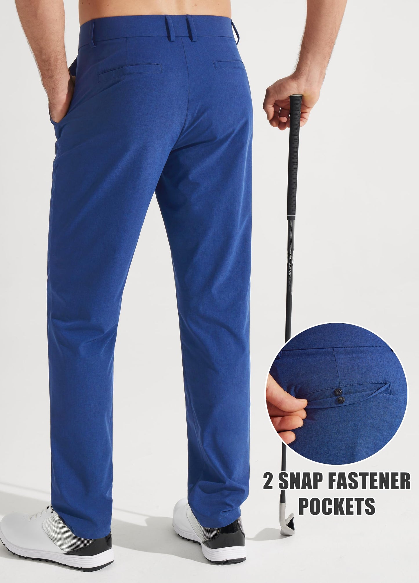 Libin Mens Dress Pants 32" Golf Work Clothing Royal Blue 34W x 32L