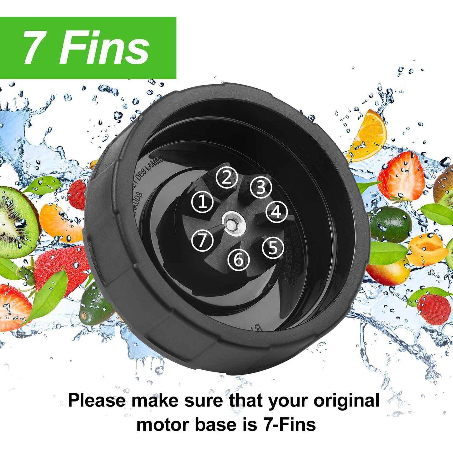SS101 Replacement Blade for Ninja Blender Accessories, 7-Fins Blender Blade Compatible with Nutri Ninja Foodi Power Blender SS101, SS101TGT, CO351B, SS100, SS150, SS151, SS300, SS350, SS351