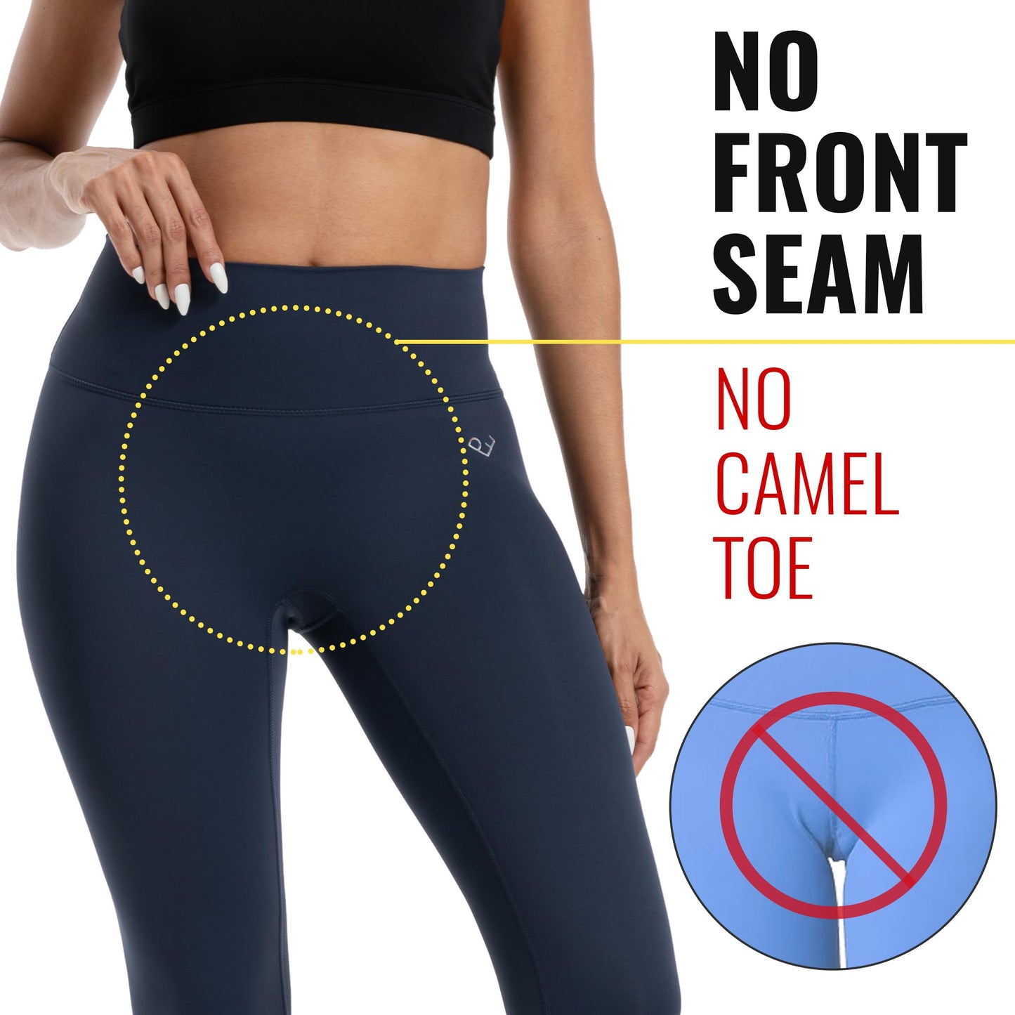 PaletteFit No Front Seam Workout Leggings for Women, High Waisted Yoga Pants with Tummy Control, 7/8 Length Leggings with Hidden Pocket (Speedy Blue, XL)